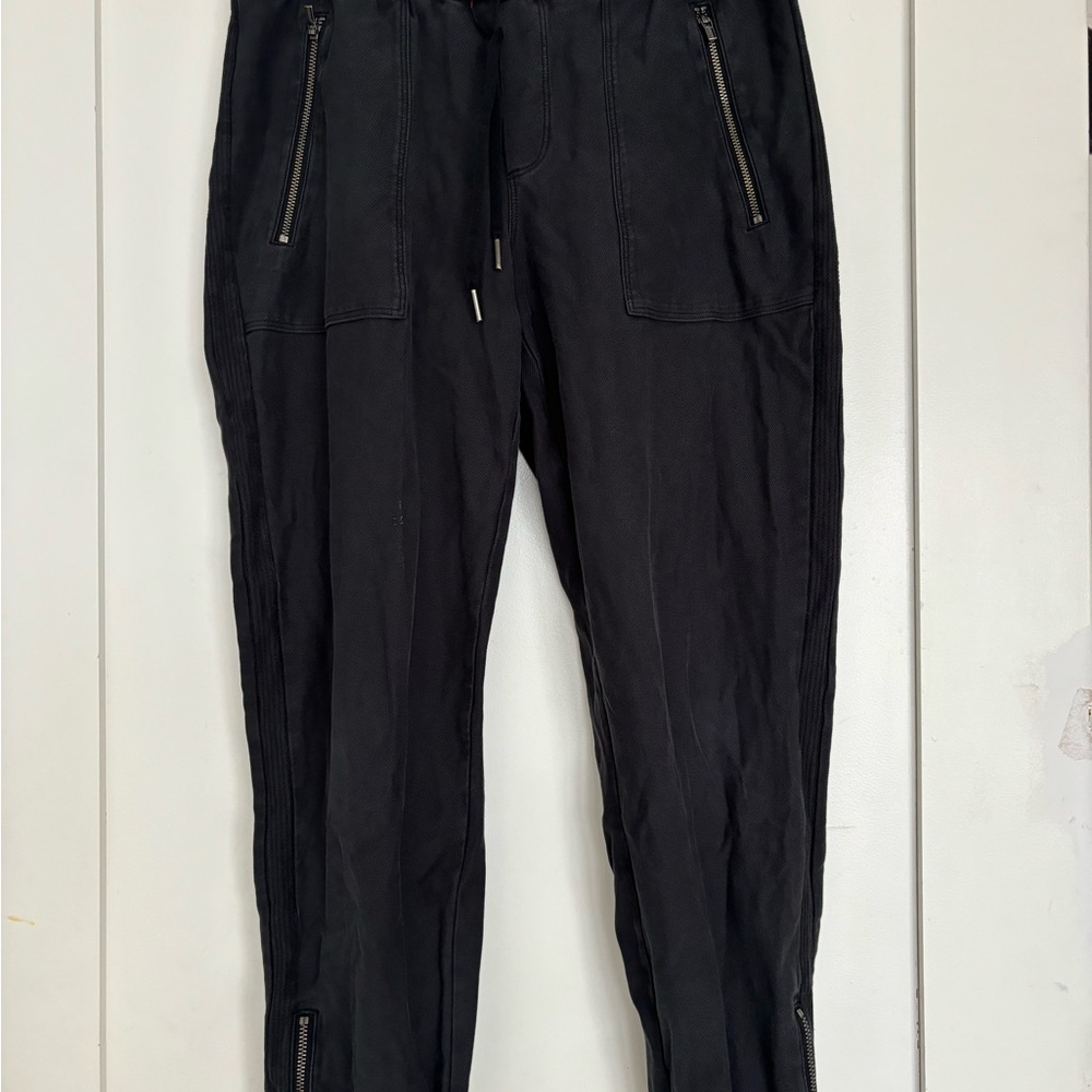 Athleta Black Farallon Pants with Tapered Fit and Cuffed Ankles